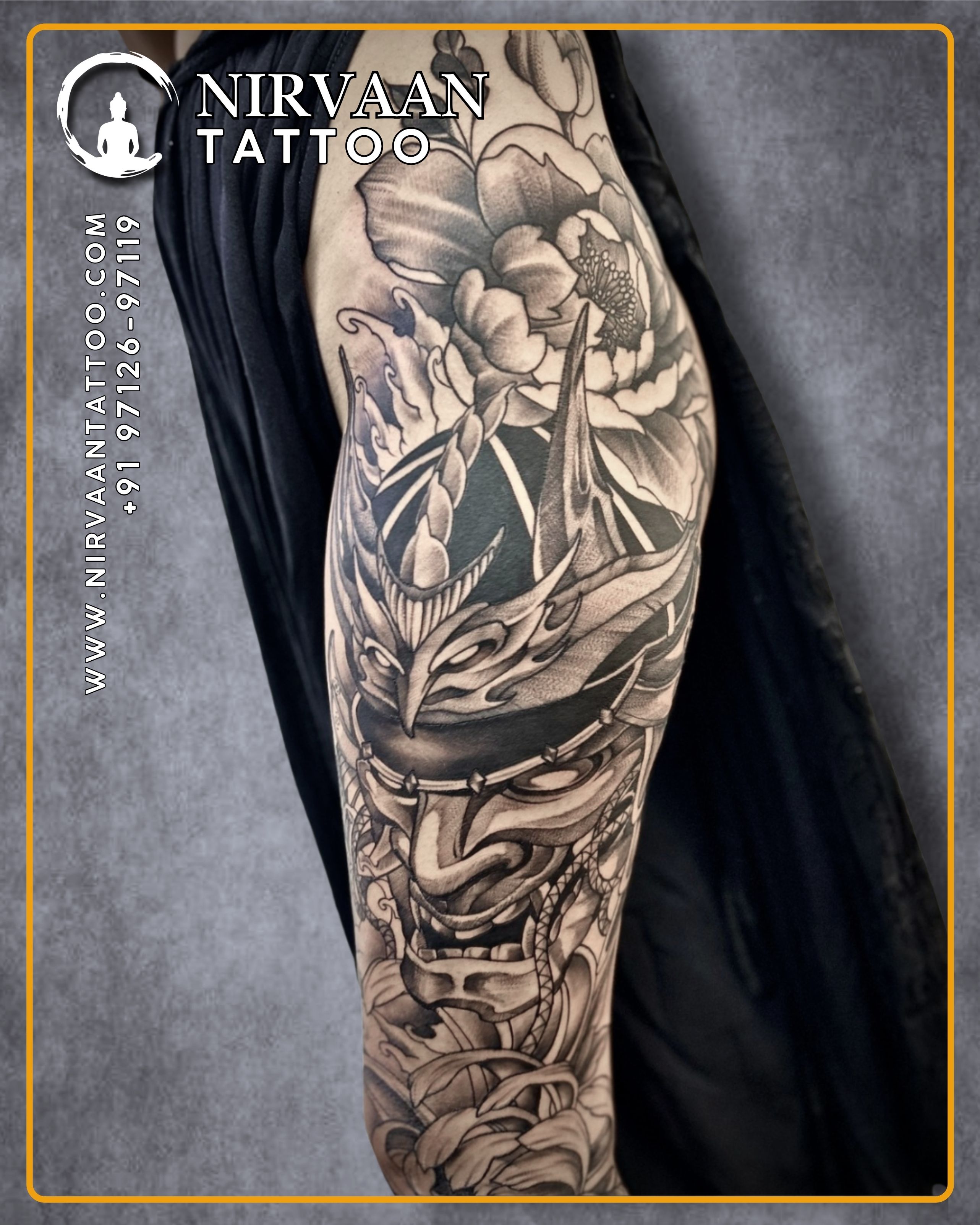 Hannya mask tattoo design